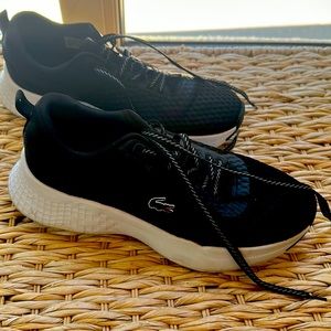Lacoste black tennis shoes